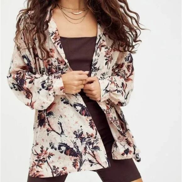 Free People Tops - FREE PEOPLE We The Free It's A Vibe Button Down Top Tunic Sz M {3Y51}